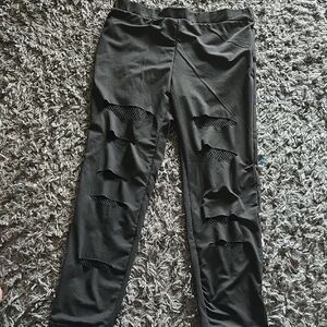 SHEIN Black Ripped Track Pants